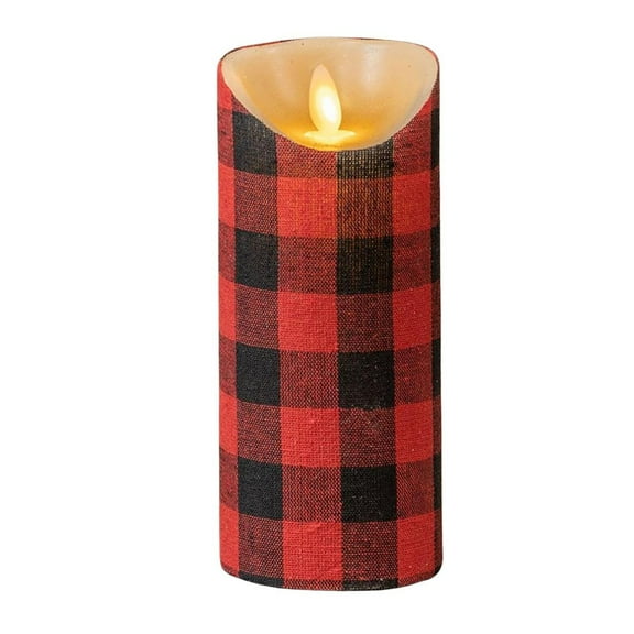 Red & Black Buffalo Check Candle - 3x7 with Timer - Ragon House