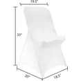 thumbnail image 3 of Decorative Silk inc Spandex Stretchable Folding Chair Covers for Party Wedding Linens Decorations Dining Ceremony Reception Supplies(50 Pieces, White), 3 of 3