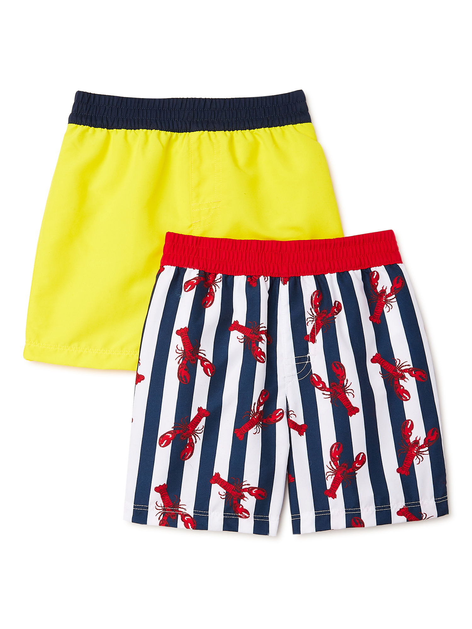 Wonder Nation Baby and Toddler Boy Swim Trunks, 2Pack Size 12M5T