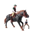 thumbnail image 3 of Figura de acción de caballo, estatua de vida silvestre con silla de montar, decoración de escritorio, juguete educativo modelo de caballo para mayores Marrón oscuro, 3 of 8
