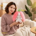 thumbnail image 4 of Cute Bunny Plush Toy Transforms into Carrot Soft Rabbit Stuffed Animal, Orange, Large 19.7 inch, 4 of 12