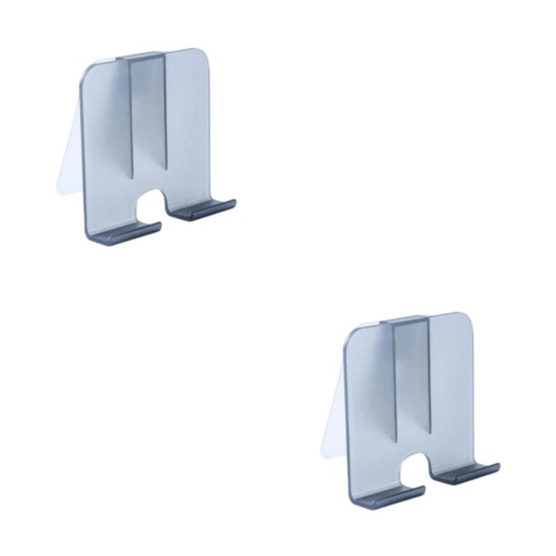 Moyic Soporte para teléfono Estante de baño Soporte perezoso Mano de obra fina Tamaño compacto Suministros para el hogar autoadhesivos de Negro 2piezas