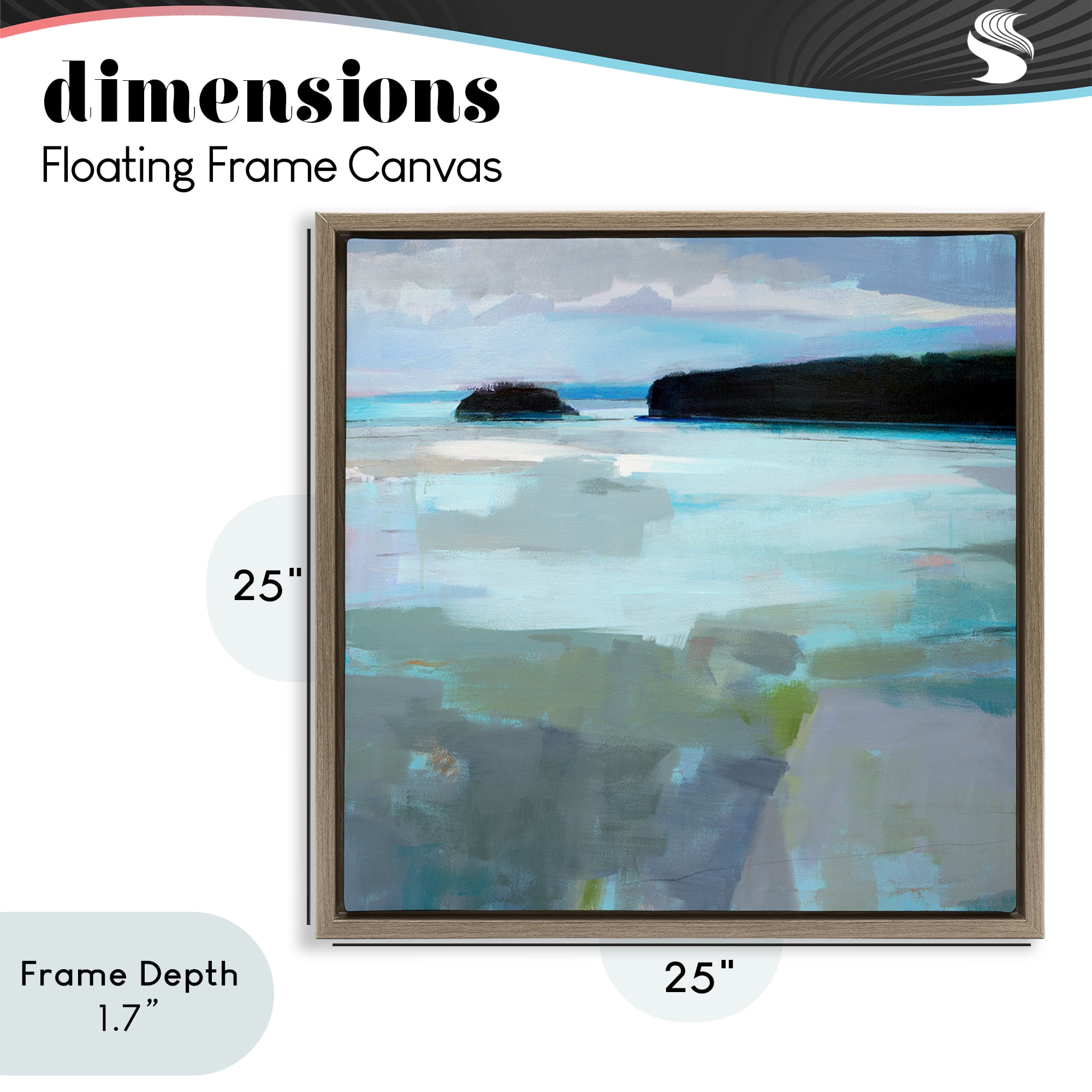 Stupell Industries Freeport Maine Abstraction Brown Framed Floater Canvas Wall Art, design by Kathleen Robbins