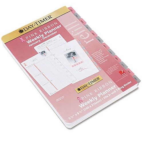 DayTimer Breast Cancer Awareness Planner Refill Two Page Per Week, 5