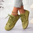 thumbnail image 6 of QWKLEAJ Women’s Lace Up Suede Flat Sneakers, Minimalist Moccasin Casual Walking Shoes Lightweight Non Slip Low Profile Trainers for Daily Street Outdoor Fashion Footwear Green 7, 6 of 6