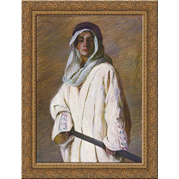 Portrait of Kahlil Gibran 24x18 Gold Ornate Wood Framed Canvas Art by Lilla Cabot Perry