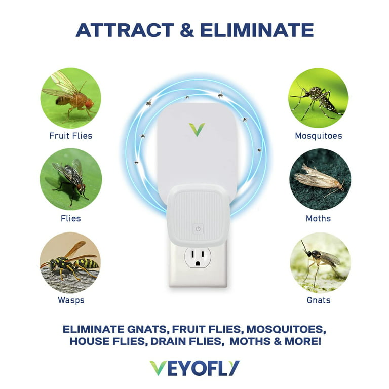 VEYOFLY Flying Insect Trap, Insect Catcher, Indoor Fly Trap, Indoor Flea Trap, Safer Home, Fruit Fly Traps for Indoors, Gnat KIL