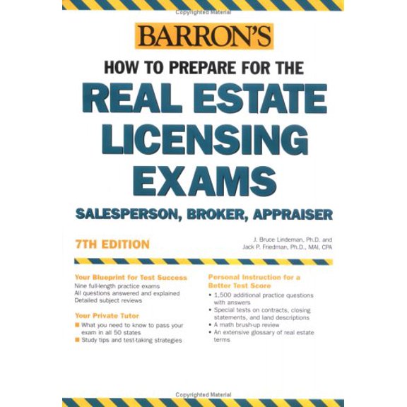 Pre-Owned How to Prepare for the Real Estate Licensing Exams: Salesperson, Broker, Appraiser (BARRON'S HOW TO PREPARE FOR REAL ESTATE LICENSING EXAMINATIONS) (Paperback) 0764124021 9780764124020