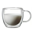 thumbnail image 6 of Shoreew Double Wall Glass Tumbler with Handle Heat-Resistant Insulated Glass Mugs for Coffee Tea Milk 12oz Transparent Drink Cup for Home Office Use, 6 of 6