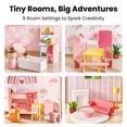thumbnail image 2 of Tiny Land Wooden Dollhouse for Girls - 6 Rooms, 30pcs Furniture, DIY Pretend Play House, Gift for Ages 3+, 2 of 8