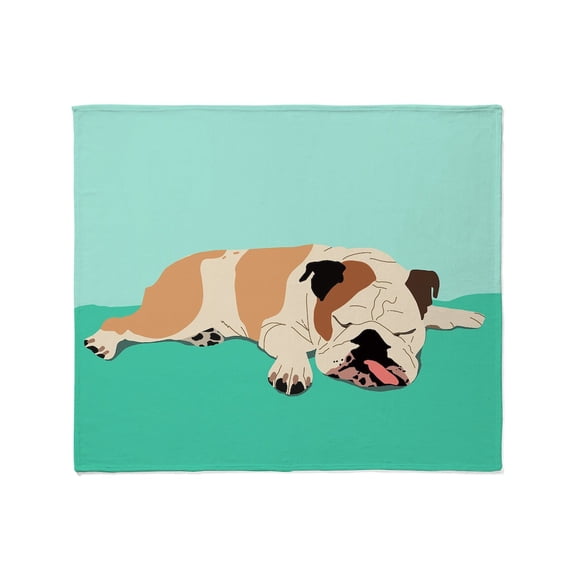 CafePress - Sleepy Bulldog Throw Blanket - Soft Fleece Throw Blanket, 50"x60" for All Ages