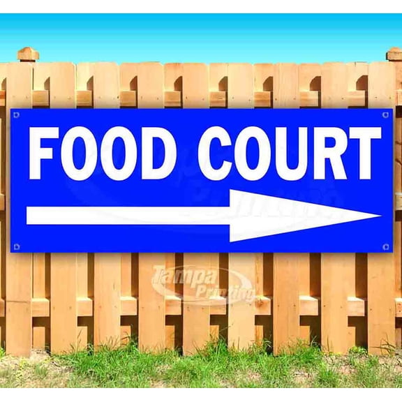 Food Court 13 oz Vinyl Banner With Metal Grommets