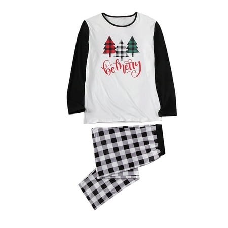 

Xingqing Family Matching Christmas Pajama Sets Christmastree Top Pants 2PCS