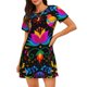 thumbnail image 1 of Fotbe Mexican Flower Traditional1 Bata de Dormir para Mujer con Estampado, Camisón de Algodón de Manga Corta, Ropa de Dormir Casual, 1 of 6
