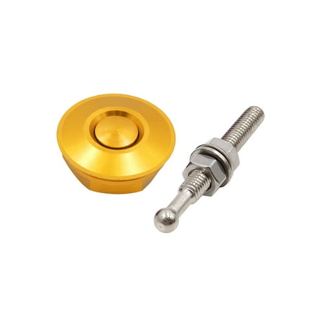 Pan Push Button - Gold Tone Aluminum Alloy Push Button Hood Pins Lock Clip Car Bonnet Quick Latch