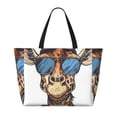 thumbnail image 2 of Pofeuu American Giraffe Style Print Beach Bag,Waterproof Sandproof Beach Tote Bag, Large Capacity Foldable Beach Bags for Women, 2 of 7