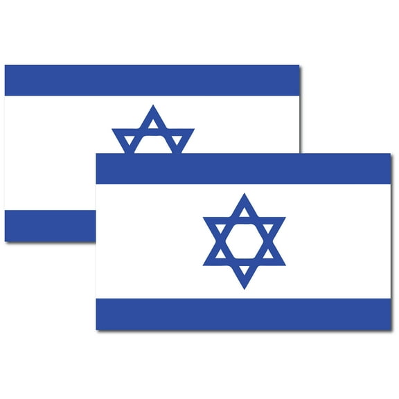 Israeli Flag Magnet Decal, 2 Pack, 3x5 inches, Blue and White, Automotive Magnet