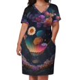 thumbnail image 2 of Vestido de fiesta de lujo elegante para mujer globo aerostático colorido hecho de flores en el cielo nocturno colorido 3 bolsillos sueltos ropa de Graduación, 2 of 6
