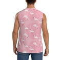 thumbnail image 4 of Easygdp Pink Flamingos and Flowers Men's Breathable Tank Tops Sleeveless Sporty T Shirts for Basketball, Mountaineering, Bodybuilding -Medium, 4 of 8