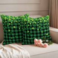 thumbnail image 2 of St. Patrick's Day Outdoor Waterproof Pillow Covers, Spring Shamrocks Farmhouse Green Checkered Decorative Square Throw Pillowcase Sofa Cushion Sham for Patio/Couch/Chair, 26"x26" 2 Pack, 2 of 8