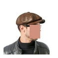 thumbnail image 2 of Hats Men Winter Genuine Leather Warm Cap Male Beret Painter Boina Cowhide Octagonal Casquette Streetwear ,Unique Design, 2 of 5