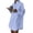 Blue, variant on Women's Oversized Longline Shirt Dress Casual Lapel Button Down Maxi Top with Pockets Long Sleeve Loose Fit Cover Up for Spring Summer Daily Vacation