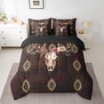 thumbnail image 2 of YST Rustic Deer Skull Comforter Set 7 Piece Western Boho Aztec Full Bed In A Bag For Kids Adults,Hunting Animal Bedding Set With Sheet Set Reversible Black Bed Set, 2 of 5