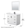 thumbnail image 6 of Wyndham Collection Miranda 42" Marble&Wood Single Bathroom Vanity in White/Black, 6 of 7