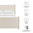 thumbnail image 3 of Platform Bed Frame, Full, Ivory White, Velvet, Hotel Bedroom, Modern Contemporary, HB38141, 3 of 9