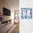thumbnail image 5 of Yayeee Rocker Switch Wall Plate 3-Gang 6.5"x4.6" Home Decorative Outlet Cover, Blue Floral Pattern, 5 of 6
