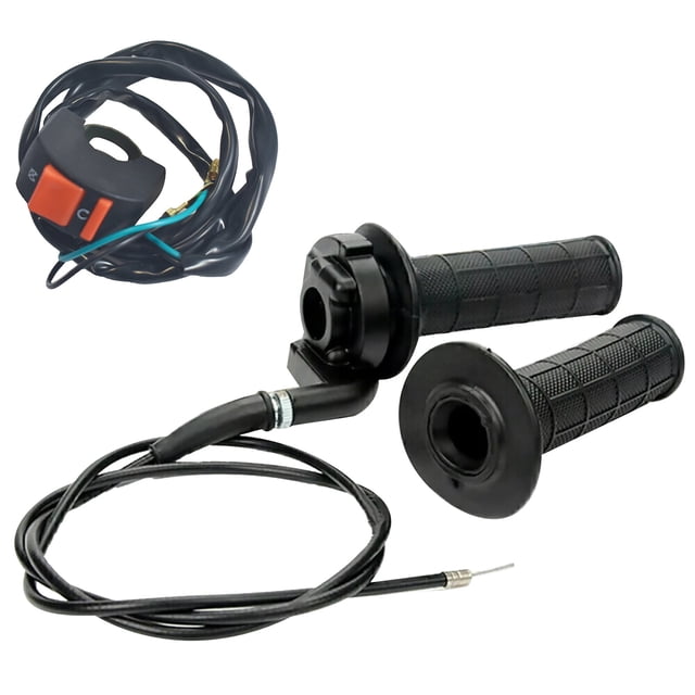 TAPDRA Kit de Câble de Poignée d'Accélérateur pour Pit Bike Mini Bike 50cc250cc Câble 120cm Noir Rouge Kill Switch DoodleBug