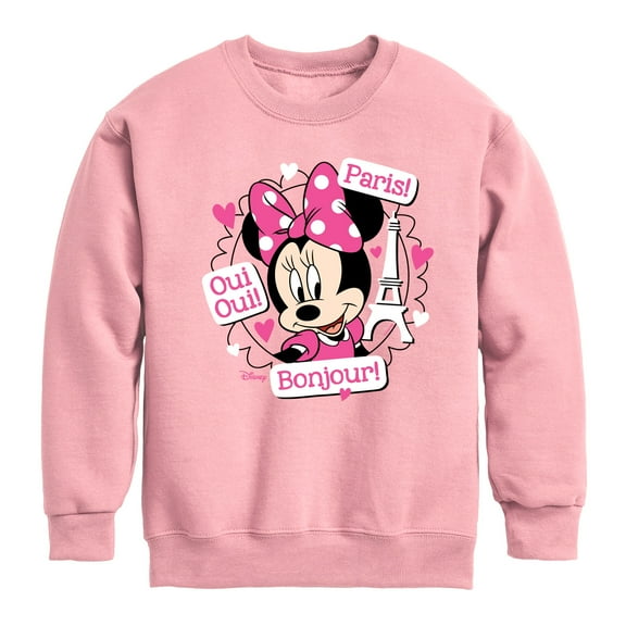 Disney - Mickey & Friends - Minnie Mouse Speaks French - Oui Oui, Paris, Bonjour - Toddler And Youth Long Sleeve Graphic T-Shirt