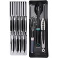 thumbnail image 2 of Knife Drawer Organizer With In-Drawer Knife Block for 9 Knives, Kitchen Utensil Organizer, BPA Free Secure Storage Tray for Countertop Organization, 2 of 9