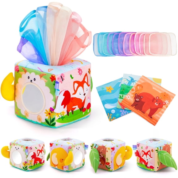 Caja de pañuelos Yeeeasy Baby Montessori para 6 a 18 meses