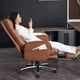 thumbnail image 5 of Swivel Genuine Leather Office Chairs Lunch Breaks High End Swivel Chairs Business Office Cowhide 컴퓨터의자 Furniture Room Office My Lux Decor Round, 5 of 30