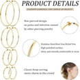 thumbnail image 2 of 4 Pairs Stainless Steel Clip On Hoop Earrings for Women Fake Hoop Earrings Spring Hoop Earrings For Non-Pierced Ears-Yomhary, 2 of 6