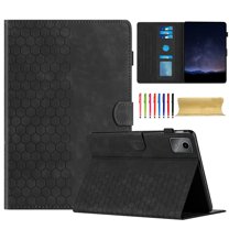 Case for Lenovo Tab M11 11" 2024, Embossed PU Leather Cover Flip with Smart Auto Wake / Sleep Stand Function Pencil Holder and Card Slots & Footgrip for Lenovo Tab M11 11" 2024 Case, Black