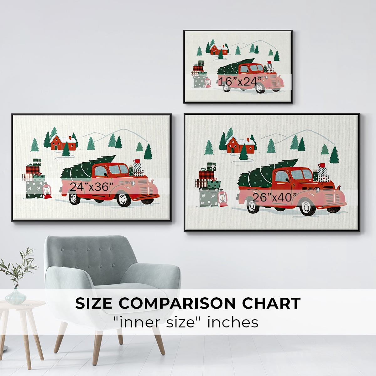 Going to Grandmas Collection A - Framed Gallery Wrapped Holiday Canvas - 27 x 41 - Black Frame