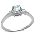thumbnail image 1 of Alamode 3W786-8 Women Rhodium Brass Ring with AAA Grade CZ in Clear - Size 8, 1 of 1