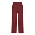 thumbnail image 4 of Women's Pants Women Pants Casual Red Baggy Pants Lounge Pants Women High Waist Wide Leg Pants with Pockets Summer Pants, 4 of 4