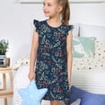 thumbnail image 4 of Gukieu Merry Christmas Winter Leaves Snowflakes Print Girls' Flying Sleeves Nightdress, Round Neck Sleeveless Princess Dress, Nightgown and Home Clothes-XX-Large, 4 of 6