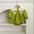 thumbnail image 1 of Sisters Dress Spring Baby Girls Bow Bodysuit Korean Girls' Lace Embroidery Floral Lapel Princess Dress Children's Clothing, 1 of 6