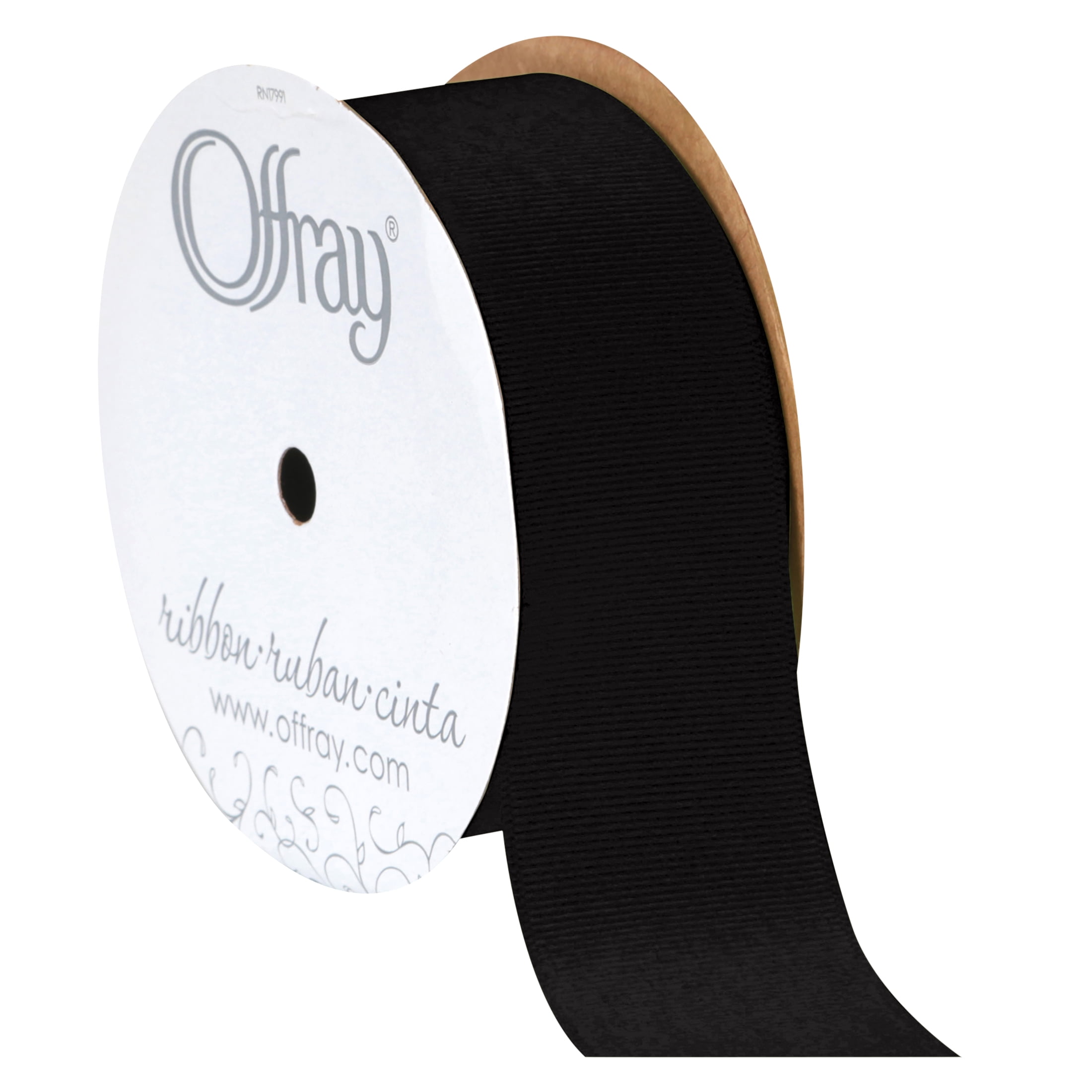 (4 pack) Offray Ribbon, Black 1 1/2 inch Grosgrain Polyester Ribbon, 12 feet