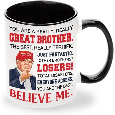 Best Brother Ever Mug - Brother Gifts From Sister - Fathers Day, Birthday Gift For Brother, Big Brother Gifts - Funny Brother Gifts For Brothers From Sisters, Siblings - Brother Ceramic Mug 11Oz