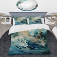 thumbnail image 2 of Designart "Aqua Dream Rush Motion II" Abstract Bedding Covert Set - Abstract Green Modern Bed Set With 2 Shams, 2 of 6