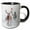 Black/White, variant on 3drose, a Beautiful Buck with a Visiting Red Cardinal Bird in a Winter Forest, 11oz Magic Transforming Mug