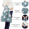 thumbnail image 5 of 5 Pack Foldable Shopping Bag,Blue Christmas Snowman Pattern Reusable Grocery Bags with Pockets,Large Reusable Tote Bags with Handles Waterproof & Lightweight, 5 of 6