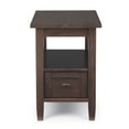 thumbnail image 3 of Warm Shaker Solid Wood 14 inch Wide Transitional Narrow Side Table in Tobacco Brown, 3 of 10