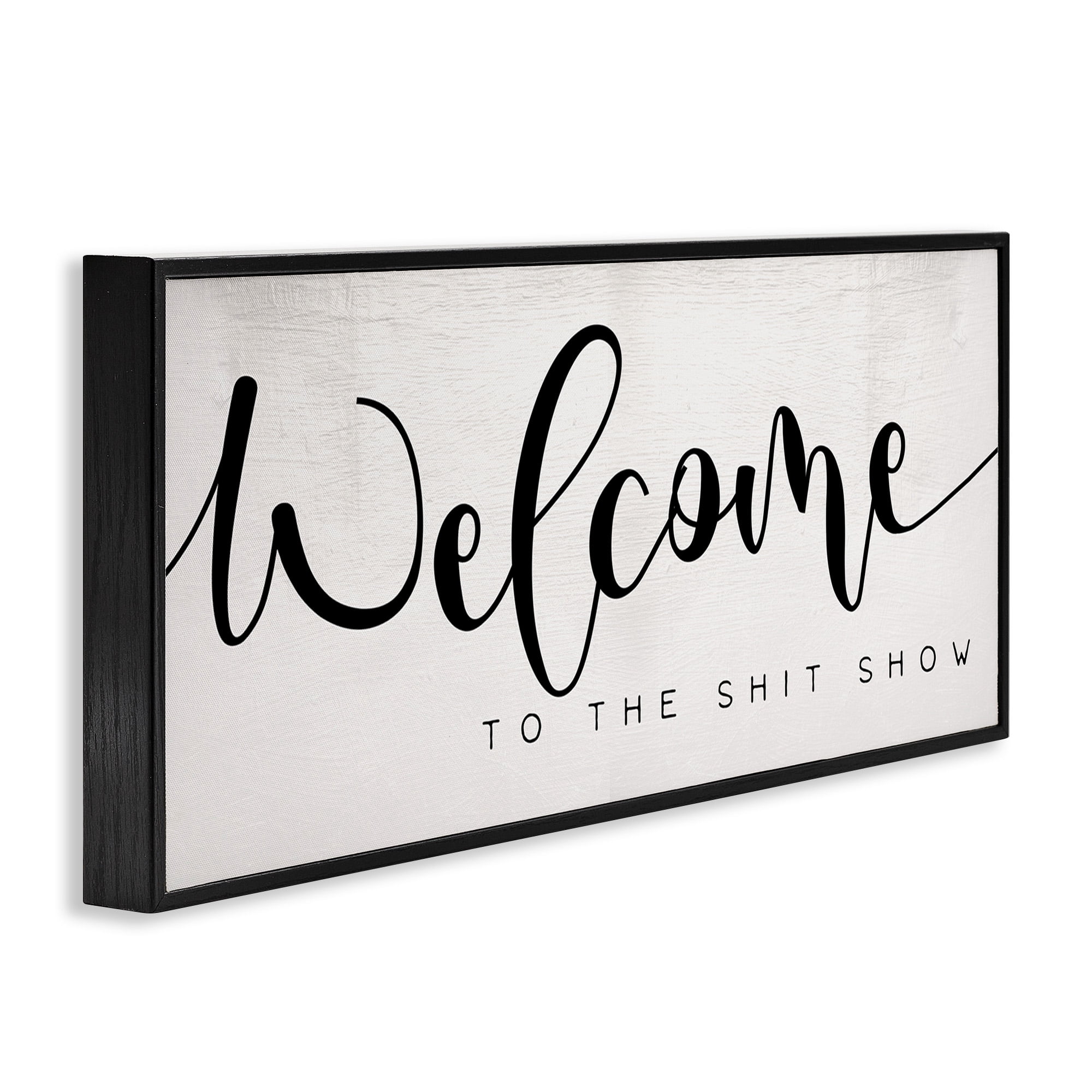 Stupell Industries Sassy Welcome Phrase Typography Painting Black Framed Art Print Wall Art, 24 x 10