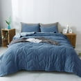 thumbnail image 2 of Kasentex  Quilt Set Soft Microfiber with Sham(s) Light Weight All Season Machine Washable Blue King 3 Piece, 2 of 5